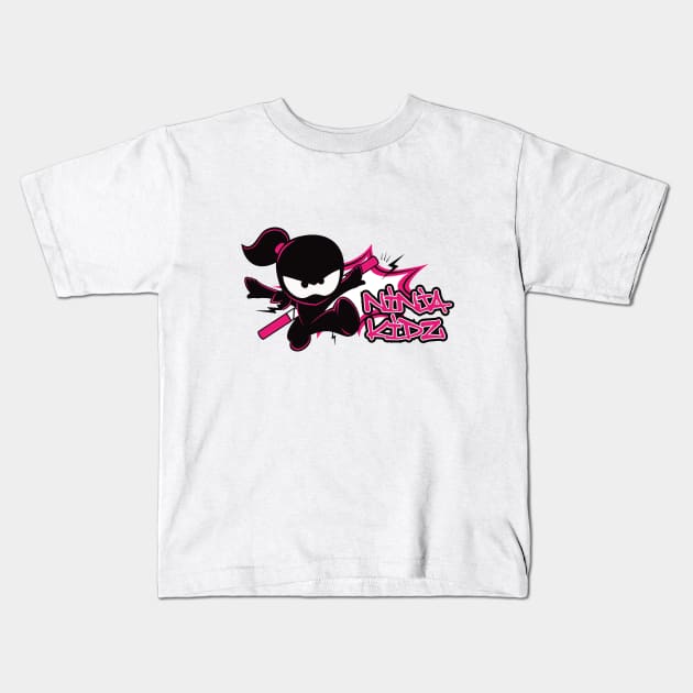 Ninja Kidz Pink Kids T-Shirt by TypeTees